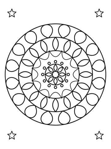 Mandala simples para crianças número 4 para colorir