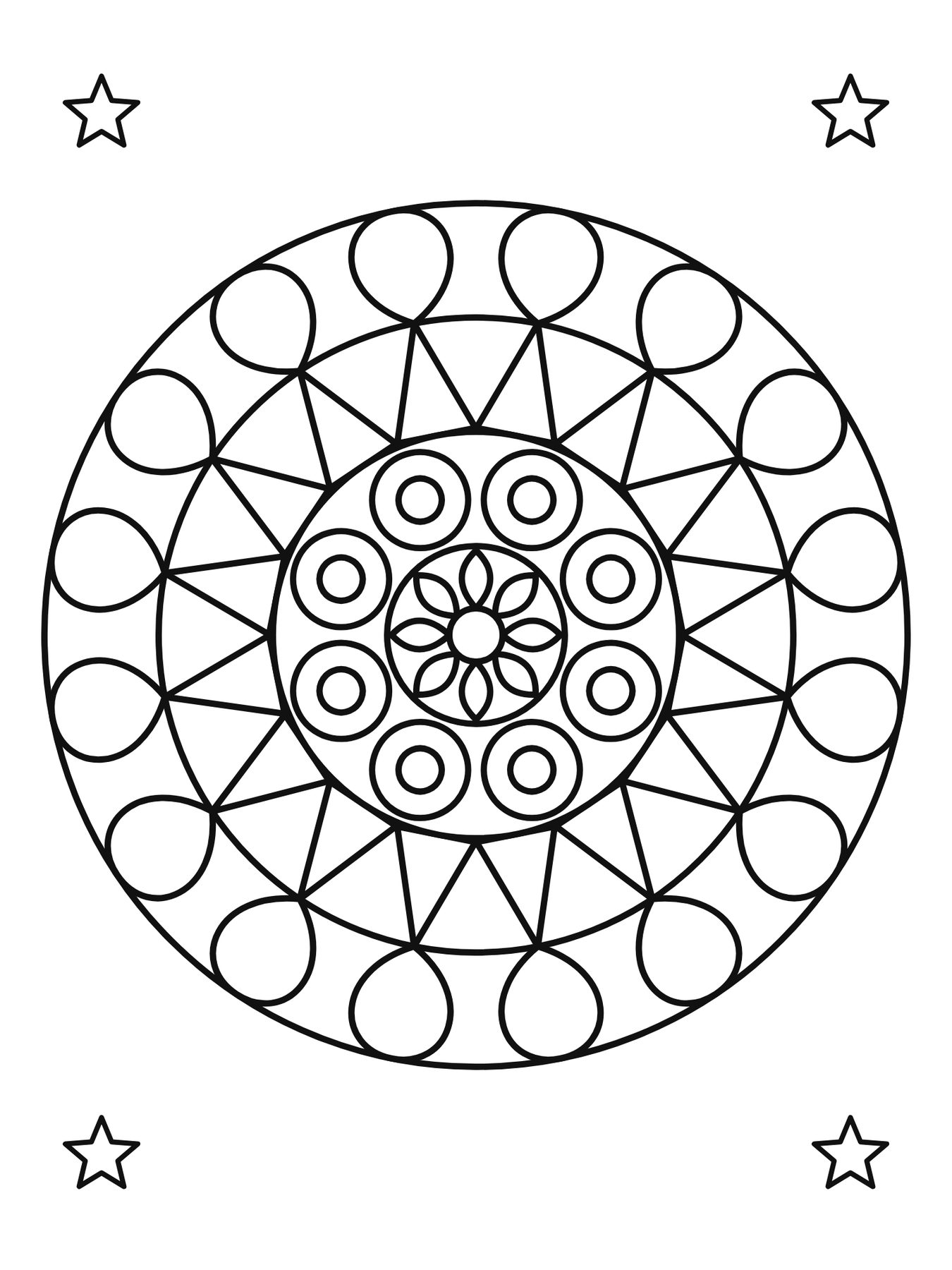 Mandala simples para crianças número 7 para colorir