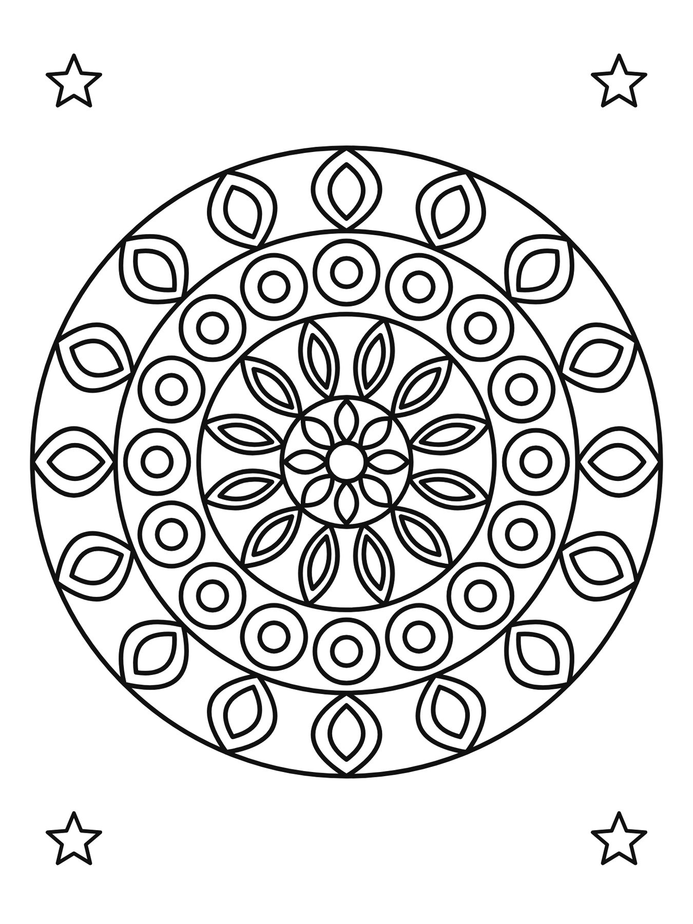 Mandala simples para crianças número 8 para colorir