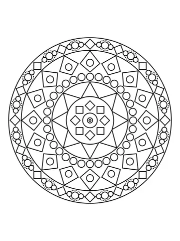 Desenho de mandala geométrica para colorir