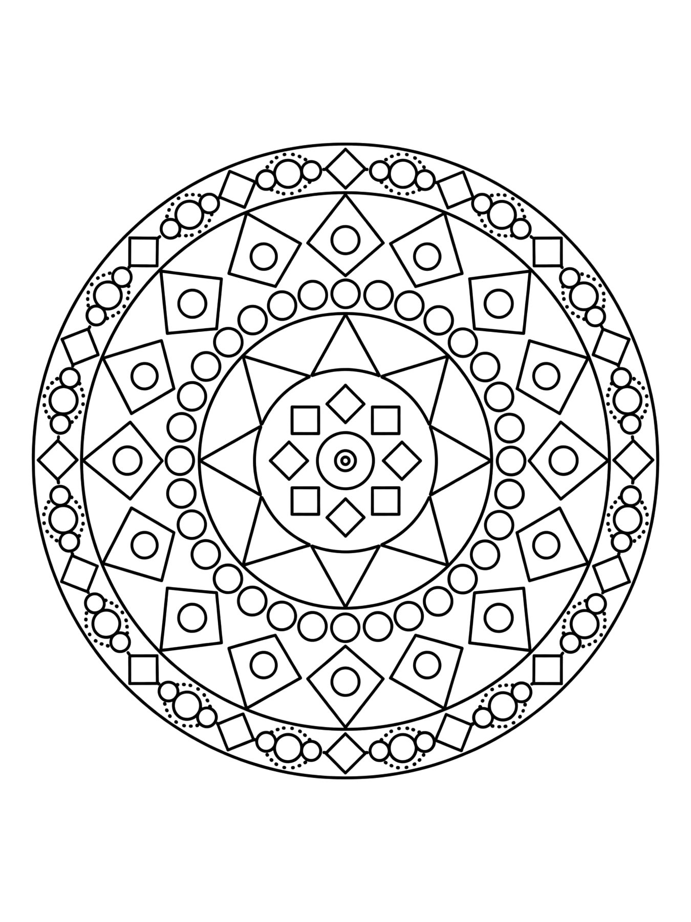 Desenho de mandala geométrica para colorir