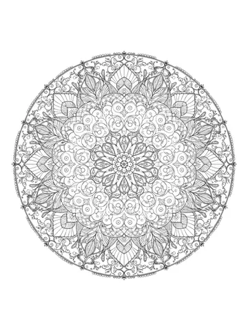 Desenho de mandala zentangle para colorir