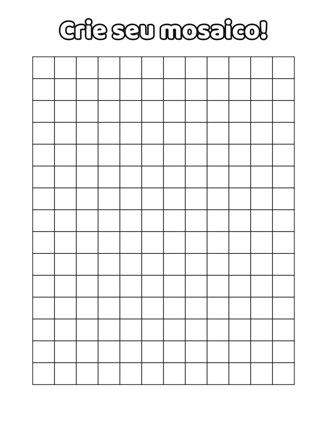 Mosaico em branco (quadrados grandes) para criar seu próprio desenho