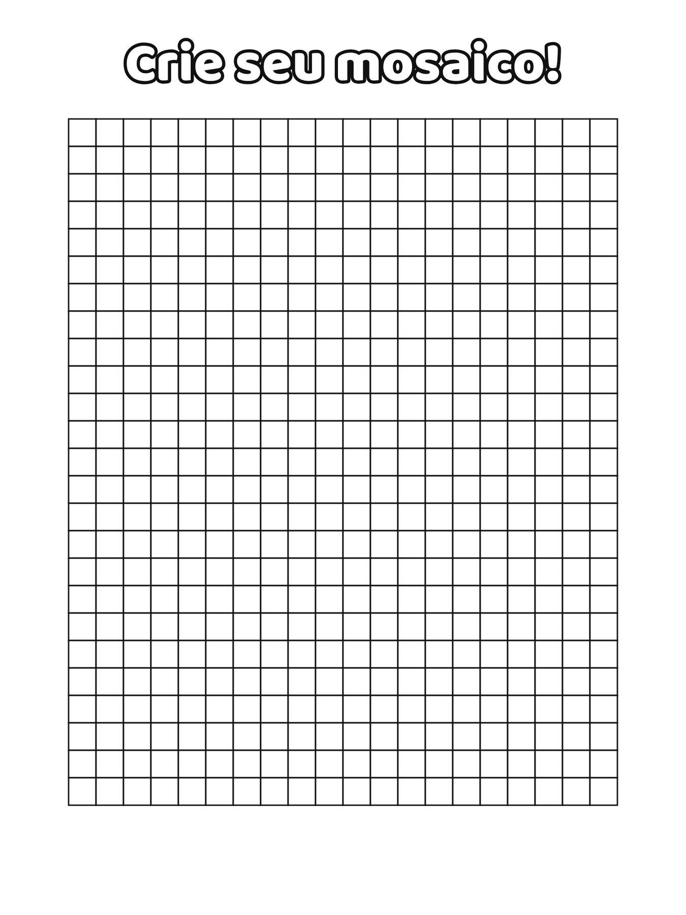 Mosaico em branco (quadrados pequenos) para criar seu próprio desenho