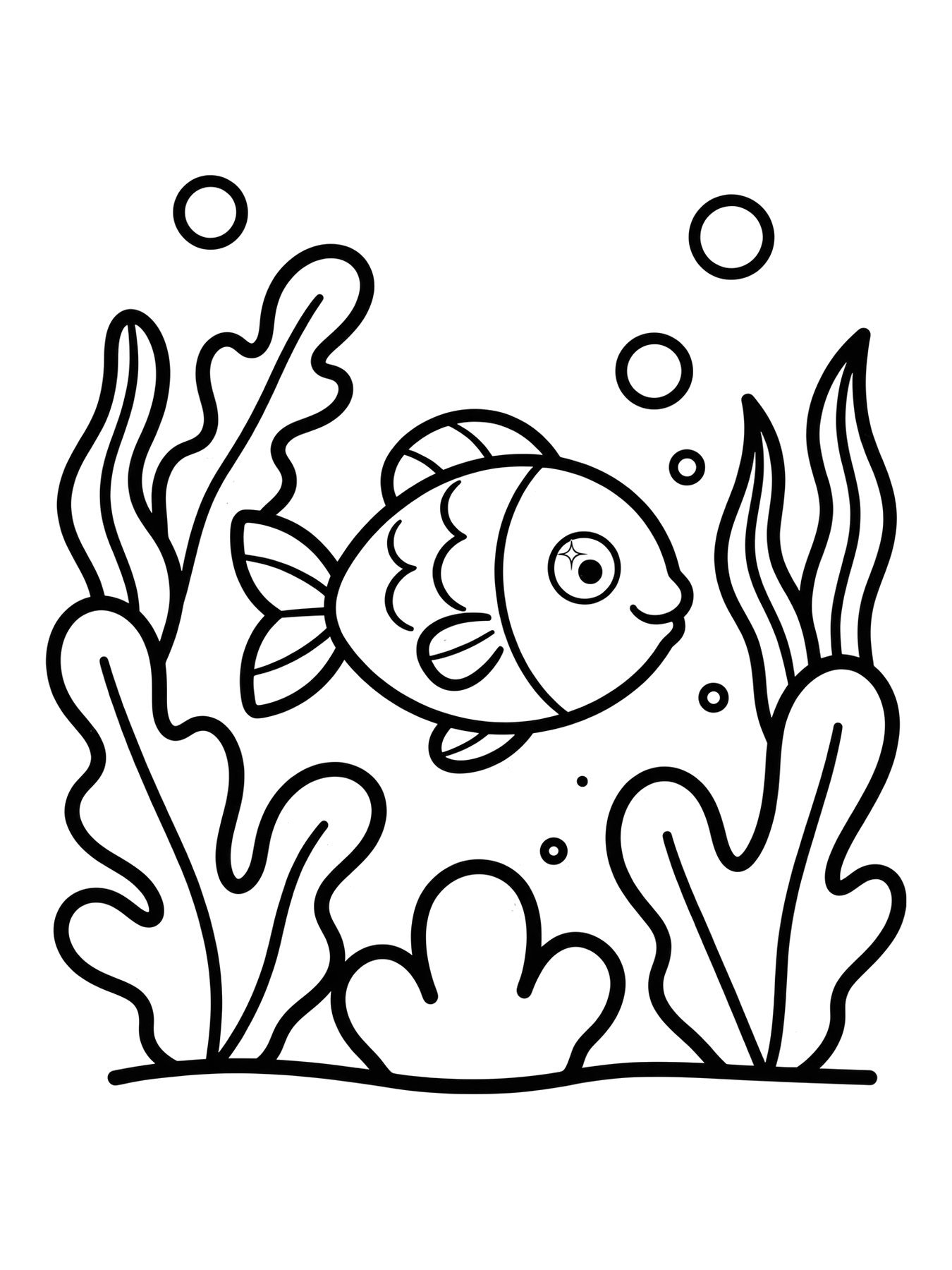 Desenho de peixinho fofo para colorir
