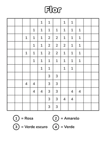 Flor em mosaico para pintar por números