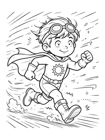Desenho de super Zé correndo super rápido para colorir