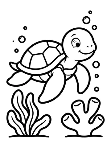 Desenho de tartaruga marinha para colorir