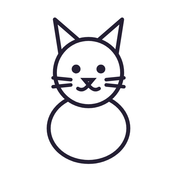 Passo 3: olhos, nariz, boca e bigodes do gato