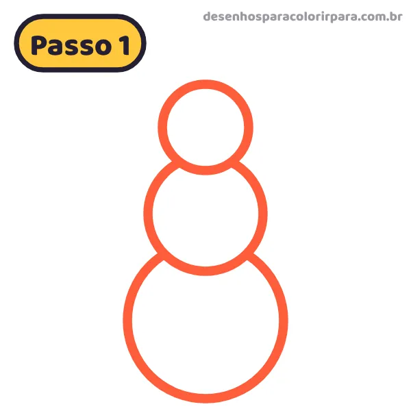 Passo 1: três círculos do boneco de neve