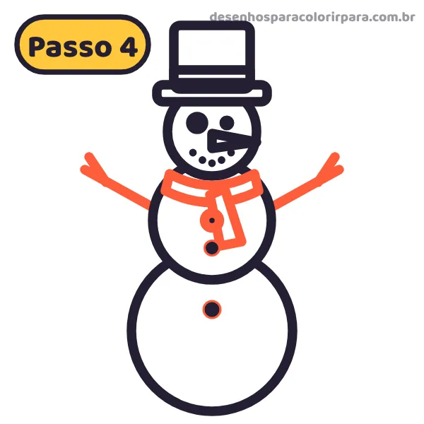 Passo 4: cachecol, botões e braços de galho