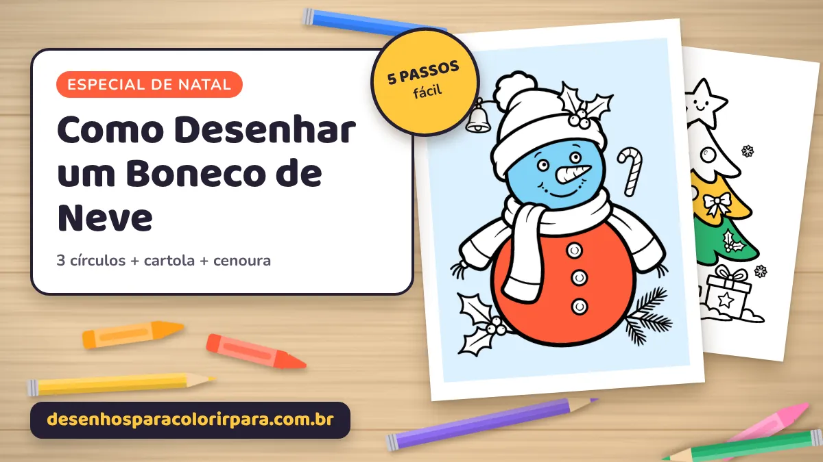Como Desenhar um Boneco de Neve Fácil para o Natal