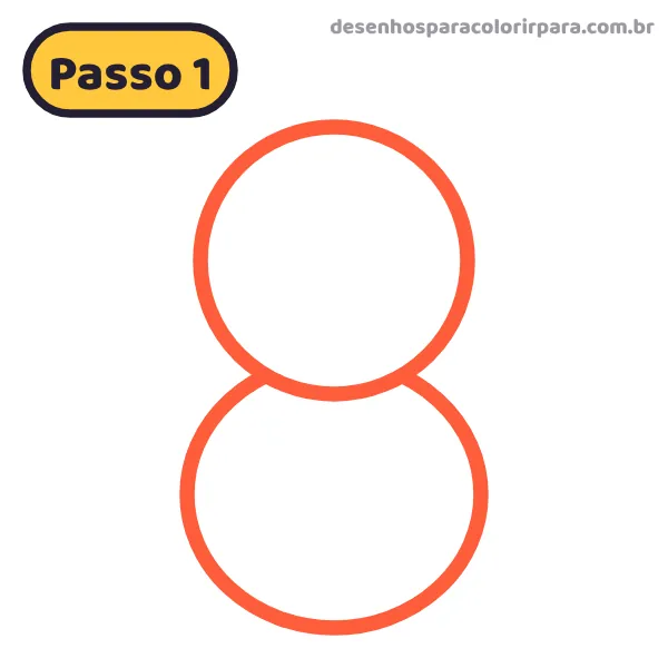 Passo 1: círculo da cabeça e oval do corpo do cachorro